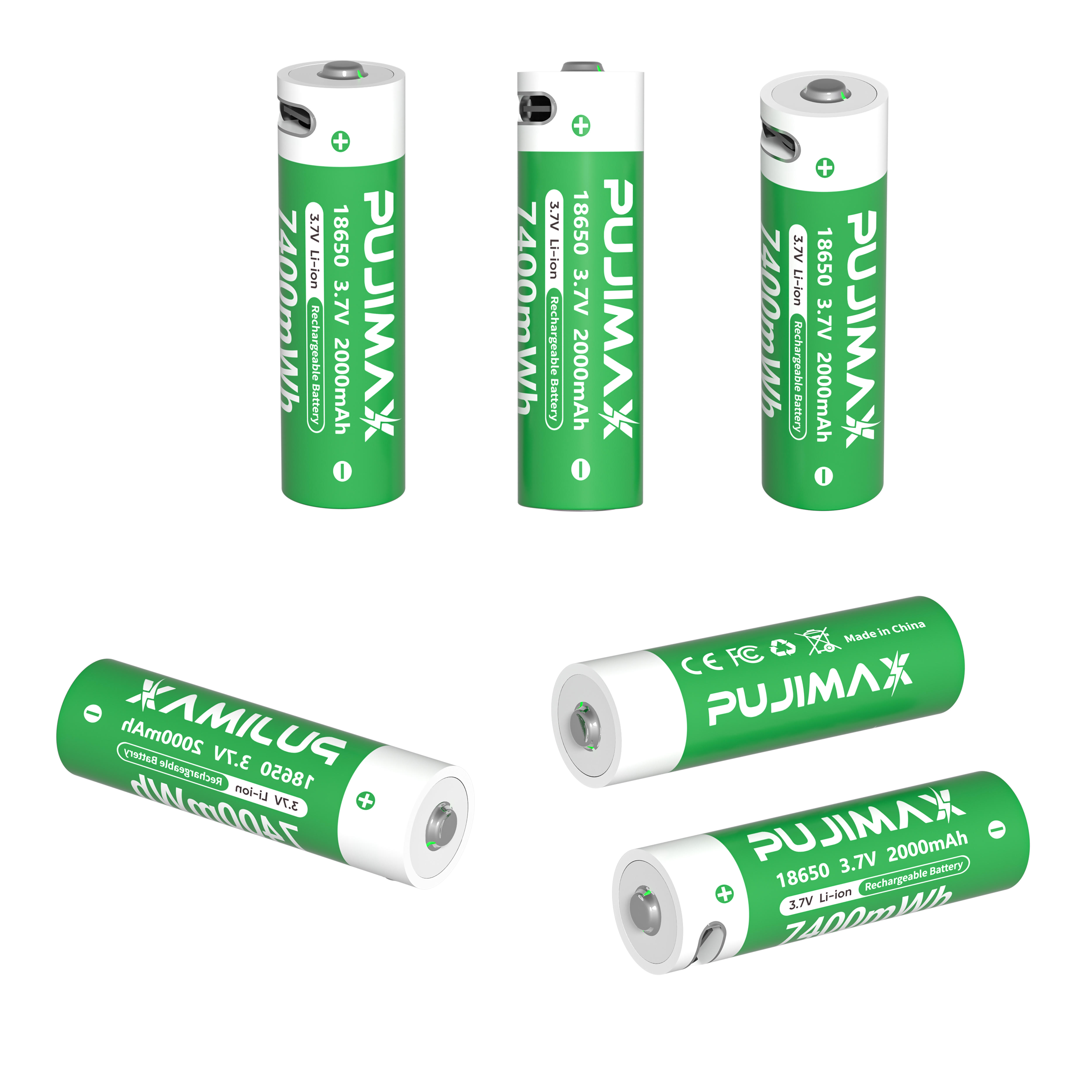 แบตเตอรี่ลิเธียม 18650 3.7V 7400mWh